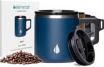 Elemental Insulated Coffee Mug - Triple-Wall Stainless Steel Summit Travel Cup for Hot and Cold Drinks - Thermal Coffee Mug with Lid and Handle for Camping, Office & Travel 12oz - Navy Blue - Image 2