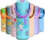 Elemental Insulated Kids Water Bottle, Stainless Steel Water Bottle with Straw Lid & Pop-It Handle, Leak-Proof Water Bottles for School, Boys or Girls, Travelling and Sports, 18oz - Mermaid - Image 2