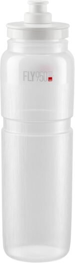 Elite Fly Tex Cycling Water Bottle 950ml – Clear – Ultra-Lightweight, BPA-Free, Easy-Squeeze Sports Bottle for Road, MTB & Gravel - Image 2