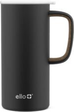 Ello Campy 18oz Stainless Steel Travel Mug with Handle and Leak Proof Lid | Vacuum Insulated Coffee Cup for Hot or Cold Drinks | Reusable, BPA Free | Gift for Coffee Lovers, Matte Black - Image 2