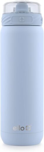 Ello Cooper 18oz Kids Stainless Steel Water Bottle with Straw and Carry Handle, Double Walled and Vacuum Insulated Metal, Leak Proof Locking Lid with Soft Silicone Spout, BPA Free, Halogen Blue - Image 2