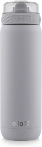 Ello Cooper 18oz Kids Stainless Steel Water Bottle with Straw and Carry Handle, Double Walled and Vacuum Insulated Metal, Leak Proof Locking Lid with Soft Silicone Spout, Reusable, BPA Free, Gray - Image 2