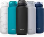 Ello Cooper 32oz Stainless Steel Water Bottle with Straw and Carry Handle, Double Walled and Vacuum Insulated Metal, Leak Proof Locking Lid with Soft Silicone Spout, Reusable, BPA Free, Black - Image 2
