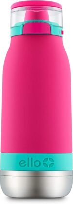 Ello Emma 14oz Vacuum Insulated Stainless Steel Kids Water Bottle with Straw and Built-in Carrying Handle and Leak-Proof Locking Lid for School Backpack, Lunchbox and Outdoor Sports - Image 2