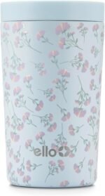 Ello Jones 11oz Insulated Stainless Steel Travel Mug with Leak-Proof Slider Lid, Single Serve Small Coffee Tumbler, Keeps Drinks Hot 3 Hours Cold 8 Hours, BPA-Free, Serene Blooms - Image 2