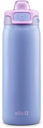 Ello Kids Pop & Fill 18oz Stainless Steel Water Bottle with Quick Fill Technology, Double-Wall Vacuum Insulation, Leak Proof Locking Lid, Sip & Chug, BPA Free, Gifts for Girls Boys, Purple Holographic - Image 2