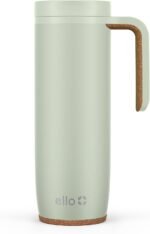 Ello Magnet 18oz Vacuum Insulated Stainless Steel Travel Mug with Side Handle and Leak-Proof Slider Lid and Built-in Coaster, Keeps Hot for 5 Hours - Image 2