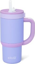 Ello Oasis 14oz Stainless Steel Toddler Tumbler with Handle & Retracting Straw, 100% Leakproof, Double-Wall Vacuum Insulated, Kids Water Bottle for School, BPA Free, Dishwasher Safe, Lavender Fields - Image 2