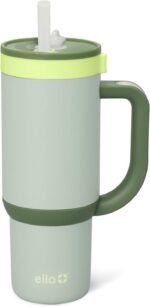 Ello Oasis 18oz Stainless Steel Kids Tumbler with Handle & Retracting Straw, 100% Leakproof, Double-Wall Vacuum Insulated, Kids Water Bottle for School, BPA Free, Dishwasher Safe, Avocado - Image 2