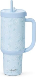 Ello Oasis 40 oz Tumbler with Handle & Retracting Straw | Reusable Insulated Stainless Steel Cup 100% Leakproof, Gifts for Teens Women Men | Keeps cold for 24 Hours, Cup Holder Friendly, Sweet Alyssum - Image 2