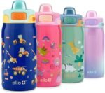 Ello Pop & Fill 12oz Stainless Steel Kids Water Bottle with Quick Fill Lid | Vacuum Insulated BPA Free Bottle with Leak Proof Straw and Chug Lid, Dishwasher Safe, Gift For Kids, Construction Site - Image 2