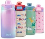 Ello Pop & Fill 12oz Stainless Steel Kids Water Bottle with Quick Fill Lid | Vacuum Insulated BPA Free Bottle with Leak Proof Straw and Chug Lid, Dishwasher Safe, Gift For Kids, Purple Watercolor - Image 2