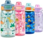 Ello Pop & Fill 16oz Tritan Plastic Kids Water Bottle with Quick Fill Lid | BPA Free Reusable Bottle with Leak Proof Straw and Chug Lid, Dishwasher Safe, Gift For Kids, Dino - Image 2