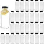 Encheng 8 oz Glass Bottles,Reusable Glass Water Bottle With Airtight Lids,Vintage Drinking Jars for Smoothies, Kombucha,Tea,Juicing Bottles Beverage Milk Bottle With Caps,Liquid Storage Jars 30pack - Image 2