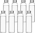 Encheng Glass Water Bottles,16oz Glass Drinking Bottle With Leakproof Stainless Steel Cap,Reusable Juice Bottles Beverage Drinkware,To Go Travel Bottles For Drink,Sauce,8Pack - Image 2
