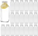 Encheng Vintage Water Bottles,Glass Drinking Bottles 16oz,Clear Beverage Bottle 500ml With Lids For Kombucha,Tea,Glass Bottles For Homemade Drinks,Travel Reusable Juicing Milk Bottle,20 Pack - Image 2