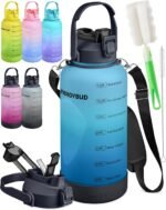 EnergyBud 1 Gallon Water Bottle with 128 oz Capacity - Motivational Time Markers for Daily Hydration Goals - Leakproof BPA Free Tritan with Removable Straw - Image 2