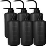 Epakh 6 Pcs 500 ml Tattoo Wash Bottle Water Squirt Bottle Lab Squeeze Bottles Lash Water Bottle Squeezer Safety Rinse Bottle for Eyelash Extensions, Tattoo Supplies, Cleaning, Succulent (Black) - Image 2