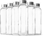 Epica glass bottles with lids – 17.5 oz water bottles, reusable glass juice bottles with lids for storing juices, reusable water bottle durable & ecofriendly set of 6 - Image 2