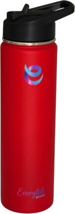 EverGlide Goods 24oz Stainless Steel Water Bottle – Vacuum Insulated, Leak-Proof, Wide Mouth – Keeps Drinks Cold & Hot for 12 Hours – Perfect for Gym, Sports, and Outdoors (Wine Red) - Image 2