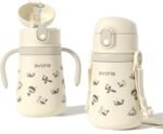Evorie Leak Proof Vacuum Insulated Water Bottle, 316L Stainless Steel Sippy Cup for Toddlers, 11 oz Straw Cup with Handle & Adjustable Strap, Keeps Drinks Warm or Cold (1Pack, Travel in Space) - Image 2