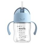 Evorie Tritan Weighted Straw Sippy Cup with Handles for Baby and Toddlers, Spill Proof Baby Water Bottle with Straw for 6 Months and up, 7 Oz, Infant Training Water Bottle (Blue) - Image 2