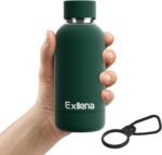 Exllena Small Water Bottle 12oz with Clip, Double Wall Stainless Steel Vacuum Small Insulated Water Bottle Keeps Drinks Cold 24 Hrs/Hot 12 Hrs for Kids Handbag School BPA Free (Emerald Green) - Image 2