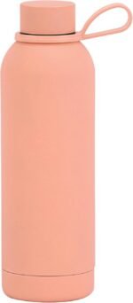 FAMKX Stainless Steel Double wall Insulated Narrow Mouth Sports Water Bottle With Handle, Cola Shape Vacuum flask(Pink) - Image 2