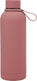 FAMKX Stainless Steel Double wall Insulated Narrow Mouth Sports Water Bottle With Handle, Cola Shape Vacuum flask(Smoky red) - Image 2