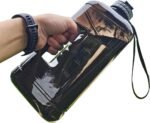 FORWEWAY Water Bottle 2.2 Litre Triangular Extra-Strong 100% Leak proof Eco Plastic BPA Free 2.2L Large Half Gallon Gym Water Jug with Handle Time Marking (2.2L Black) - Image 2