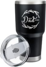 Fanfoobi 30oz Best Dad Ever Tumbler Personalized Coffee Travel Mug Daddy Tumbler from Son Daughter, Coffee Cup for Dad Gifts for Birthday Fathers Day Christmas - Image 2