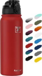 Fanhaw 20 oz Insulated Stainless Steel Water Bottle with Anti-Dust Chug Lid, Leakproof Vacuum Metal Bottle for Kids, Women & Men (Red) - Image 2