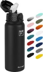 Fanhaw 20 oz Insulated Stainless Steel Water Bottle with Straw Lid, Leakproof & Anti-Dust Sports Bottle for Kids, Women & Men (Black) - Image 2