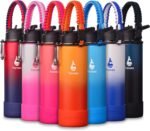 Farsea Insulated Water Bottle With Paracord Handle, Protective Silicone Boot and 2 Lids (Straw Lid & Spout Lid), Stainless Steel Water Bottle Wide Mouth, Double Wall Sweat-Proof BPA-Free, 24 oz - Image 2