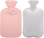 Fashy Hot Water Bottle with Blush Pink Quilted Cotton (67oz / 2L) - Image 2