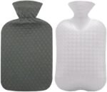 Fashy Hot Water Bottle with Gray Quilted Cotton Cover (67oz / 2L) – Made in Germany - Image 2