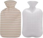 Fashy Hot Water Bottle with Ivory Soft Cotton Cover (67oz / 2L) – Made in Germany - Image 2