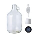 FastRack 1 Gallon Glass Jug with Black Polyseal Caps, 6.5G Rubber Bungs & Twin Bubble Airlocks – Fermentation Jars for Home Brewing, Clear Glass Fermenter Containers for Liquid Fermentation - Image 2