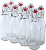 FastRack 8.5oz Swing Top Glass Bottles (Pack of 8) | Clear Resealable Flip Top Bottles with Airtight Lids – Reusable Grolsch-Style Bottles for Kombucha, Beer, Soda, Mead, Vinegar & Olive Oil - Image 2