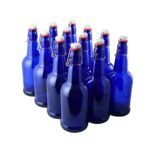FastRack Swing Top Glass Bottles |16 oz – Pack of 12 | Blue Flip Top Glass Bottles for Home Brewing, Carbonated Drinks, Kombucha, Fermentation, Water | Food Grade – ECO Friendly - Image 2