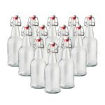 FastRack Swing Top Glass Bottles |16 oz – Pack of 12 | Clear Bottles for Home Brewing | Flip Top Glass Bottle for Carbonated Drinks, Kombucha, Fermentation, Water Food Grade – ECO Friendly - Image 2