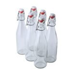 FastRack Swing Top Glass Bottles |16 oz – Pack of 6 | Clear, Flip Top Glass Bottles for Home Brewing, Carbonated Drinks, Kombucha, Fermentation, Water | Food Grade – ECO Friendly - Image 2