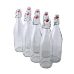 FastRack Swing Top Glass Bottles |16 oz – Pack of 8 | Clear, Flip Top Glass Bottles for Home Brewing, Carbonated Drinks, Kombucha, Fermentation, Water | Food Grade – ECO Friendly - Image 2