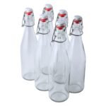 FastRack Swing Top Glass Bottles |33 oz – Pack of 6 | Clear Flip Top Glass Bottles for Home Brewing, Carbonated Drinks, Kombucha, Fermentation, Water | Food Grade – ECO Friendly - Image 2