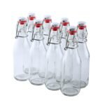 FastRack Swing Top Glass Bottles |8.5 oz – Pack of 8 | Clear, Flip Top Glass Bottles for Home Brewing, Carbonated Drinks, Kombucha, Fermentation, Water | Food Grade – ECO Friendly - Image 2