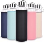 Ferexer Glass Water Bottles 32oz with Drawstring, 1000ML Borosilicate Glass Drink Bottles Leakproof BPA-Free, Large Capacity for Coffee, Tea, Juice, Milk, Microwave and Dishwasher Safe (1-Pack, Black) - Image 2