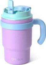 Fimibuke Kids Insulated Tumbler with Handle & Straw - 16oz Leak Proof Toddler Tumbler with Sip/Swig 2-in-1 Lid, BPA FREE 18/8 Stainless Steel Kids Water Bottle Drinking Cups Travel Mugs for Boys Girls - Image 2