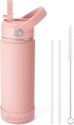Fimibuke Kids Insulated Water Bottle, 18oz BPA FREE 18/8 Stainless Steel Kids Cup with Straw Travel Tumbler Double Wall Vacuum Leak Proof Toddler Water Bottle for School Boys Girls(1 Pack, Blush) - Image 2