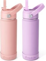 Fimibuke Kids Insulated Water Bottle, 18oz BPA FREE Kids Cups with Straw Double Wall Vacuum Tumbler 18/8 Stainless Steel Leak Proof Toddler Water Bottle for School Boys Girls (2 Pack, Milky Pastel) - Image 2