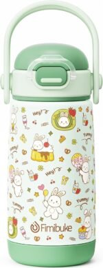 Fimibuke Kids Insulated Water Bottle with Straw Lid & Handle -14oz BPA FREE 18/8 Stainless Steel Metal Tumbler Leak Proof Double Wall Vacuum Kids Cup Toddler Water Bottle for School Boy Girls - Image 2